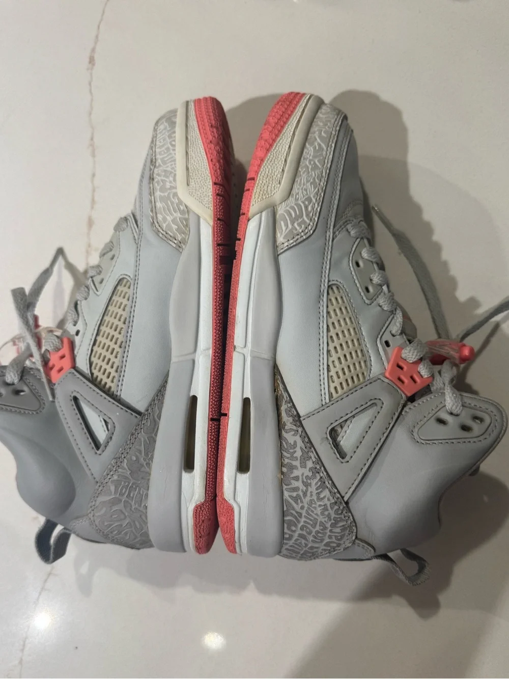 Jordan Spizike, Sun Blush, Grey/Pink/White, Size 6Y